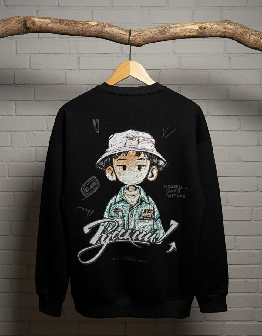 Graphic Full Sleeve T-Shirt – Black | Streetwear Style