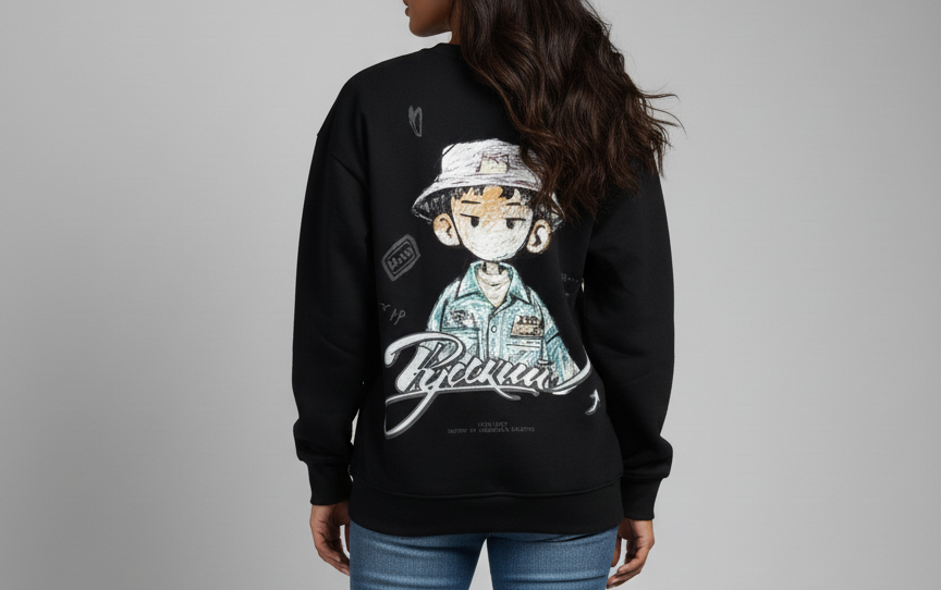 Graphic Full Sleeve T-Shirt – Black | Streetwear Style