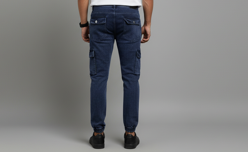 Men's Slim-Fit Denim Cargo Joggers