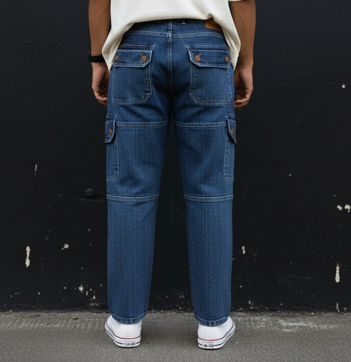 Men's Utility Denim Cargo Pants