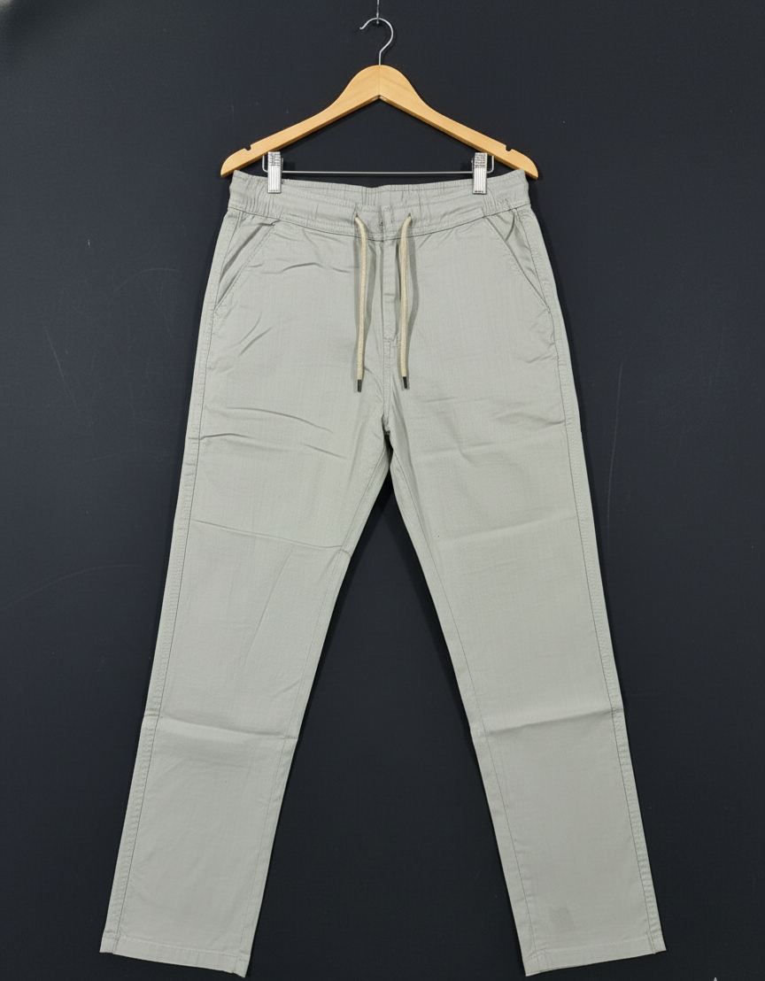 Men's Casual Drawstring Chinos (Pebble Gray)