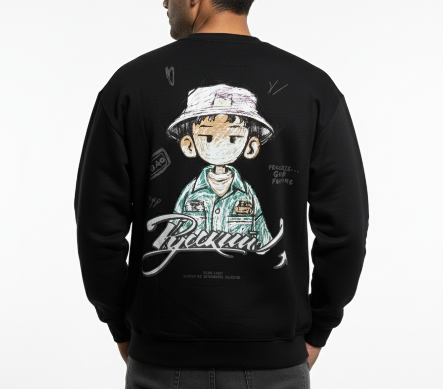 Graphic Full Sleeve T-Shirt – Black | Streetwear Style