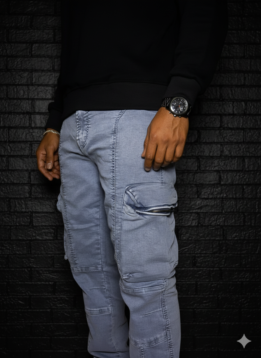Premium Six-Pocket Utility Jeans – Stylish and Functional