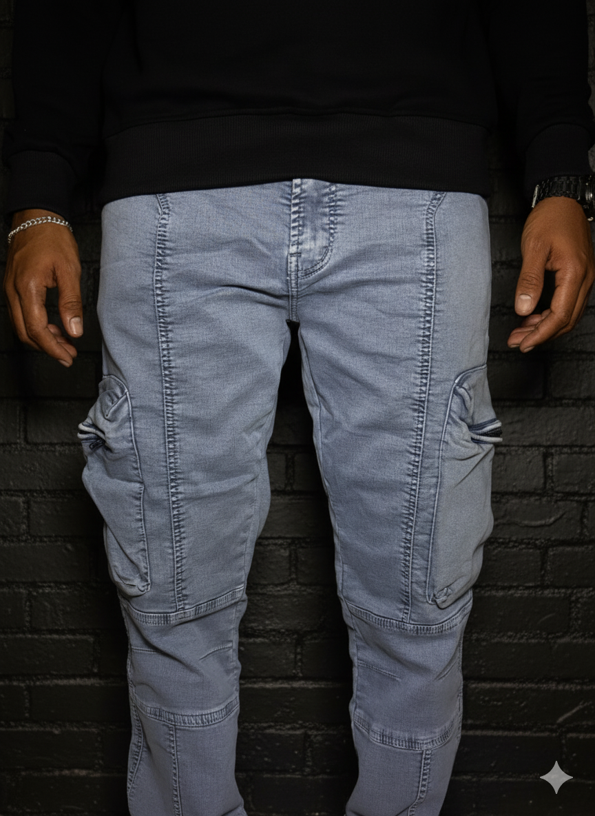 Premium Six-Pocket Utility Jeans – Stylish and Functional