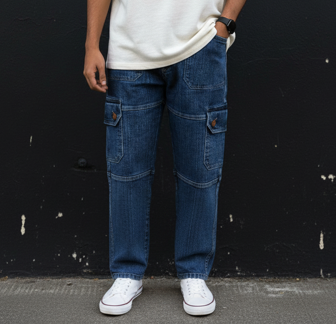 Men's Utility Denim Cargo Pants