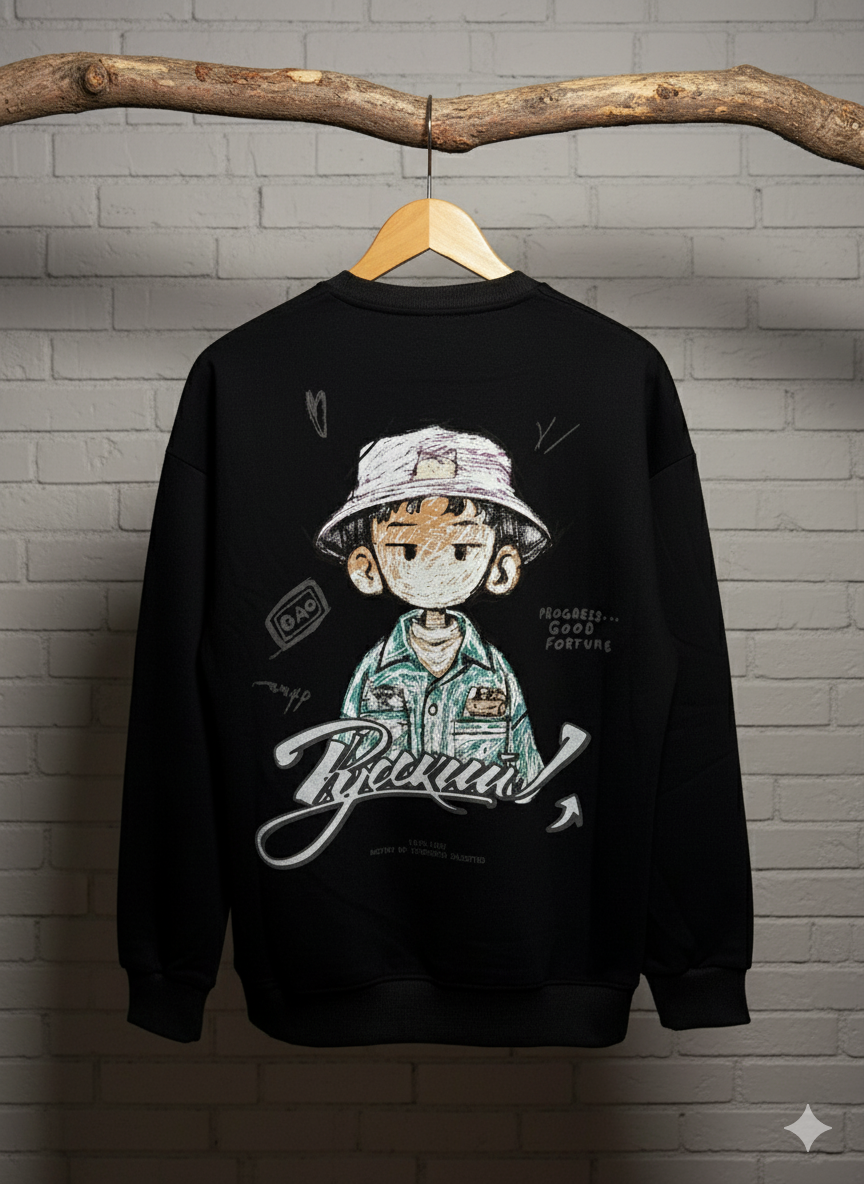 Graphic Full Sleeve T-Shirt – Black | Streetwear Style