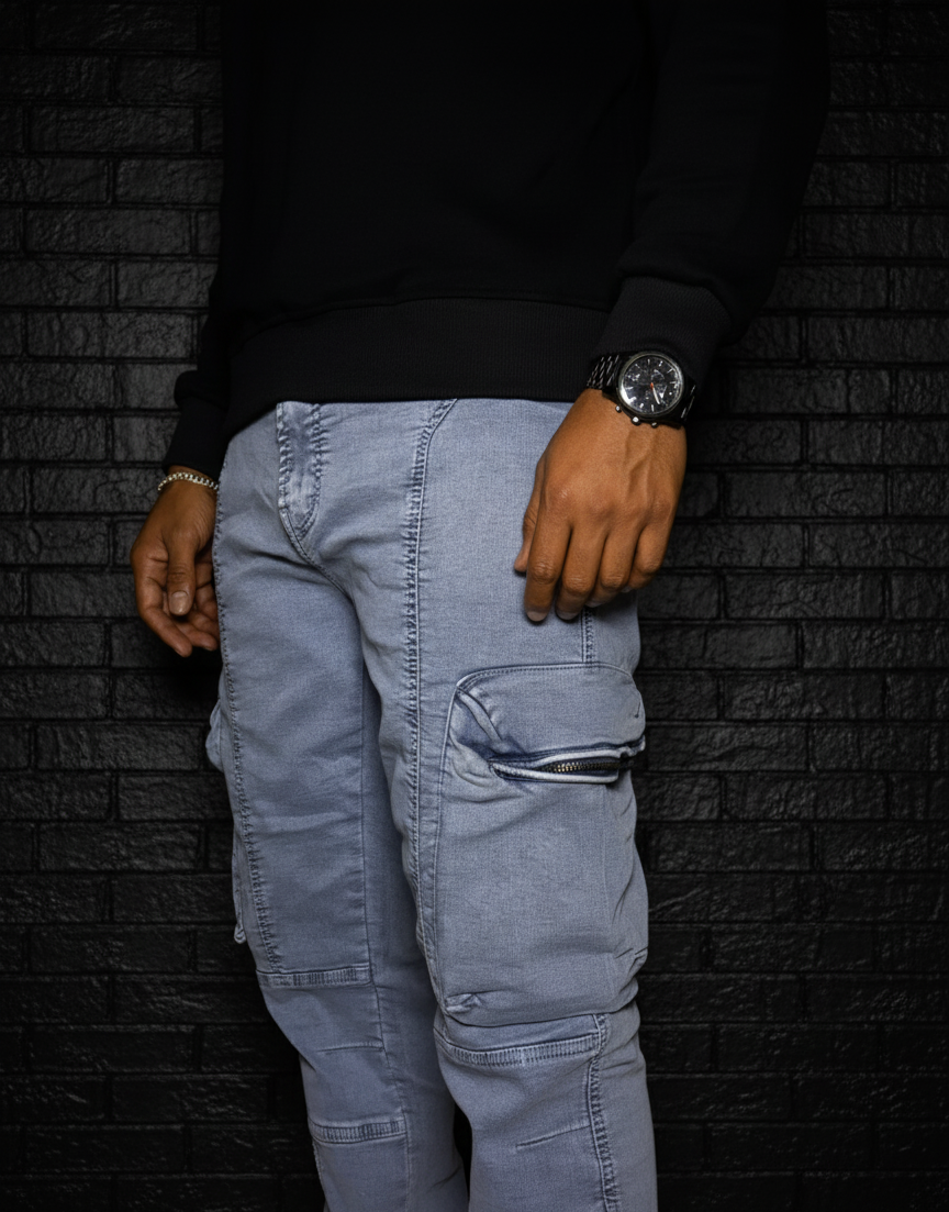 Premium Six-Pocket Utility Jeans – Stylish and Functional