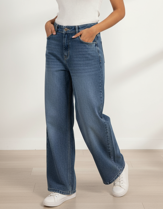 Product Details: High-Waisted Wide-Leg Jeans